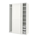 PAX / GRIMO wardrobe, white/white, 150x66x236 cm