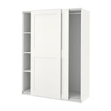 PAX / GRIMO wardrobe, white/white, 150x66x201 cm