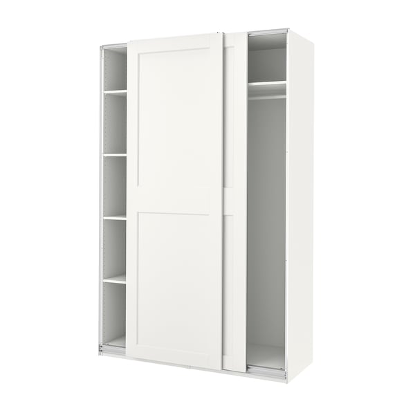 PAX / GRIMO wardrobe, white/white, 150x66x236 cm