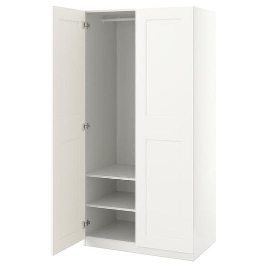 Ikea PAX / GRIMO - Wardrobe, white/white,100x60x201 cm