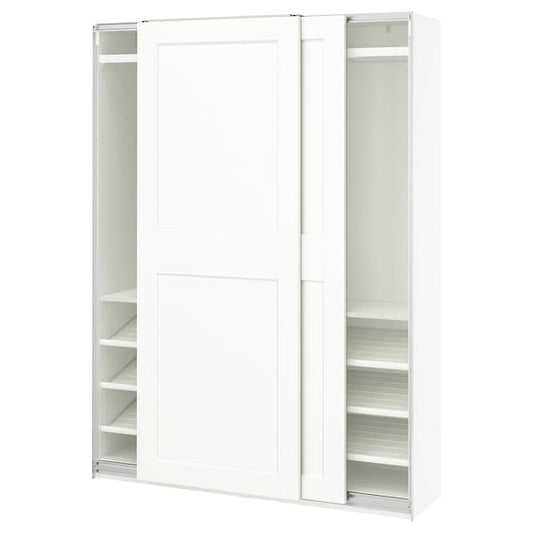 Ikea PAX / GRIMO - Guardaroba con ante scorrevoli, bianco/bianco,150x43x201 cm