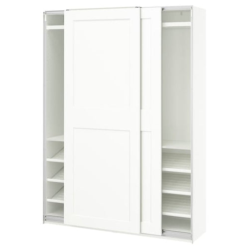 PAX / GRIMO - Wardrobe with sliding doors, white/white,150x43x201 cm