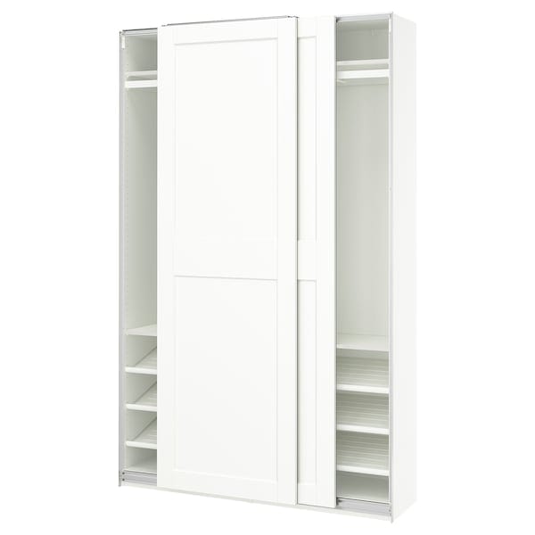 Ikea PAX / GRIMO - Guardaroba con ante scorrevoli, bianco/bianco,150x43x236 cm