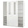 PAX / GRIMO - Wardrobe with sliding doors, white/transparent glass white,200x66x236 cm