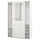 PAX / GRIMO - Wardrobe with sliding doors, white/transparent glass white,150x66x236 cm
