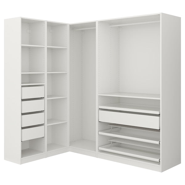 PAX - Corner wardrobe, white,160/188x201 cm