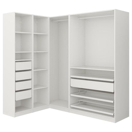 PAX corner wardrobe, white, 161/188x201 cm