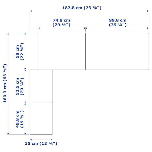 PAX - Corner wardrobe, white,160/188x201 cm