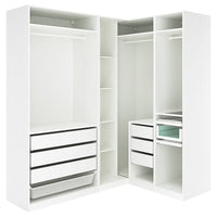PAX corner wardrobe, white, 211/161x236 cm
