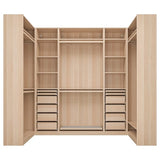 PAX corner wardrobe, white stained oak effect, 113/276/113x236 cm