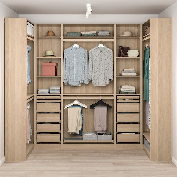 PAX - Corner wardrobe, oak effect with white stain,113/276/113x236 cm