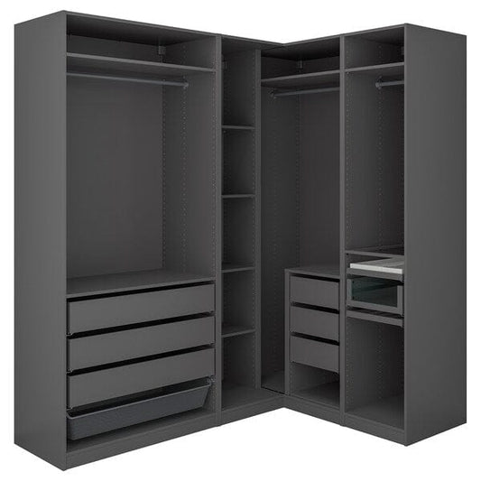 Ikea PAX - Corner wardrobe, dark gray,210/160x236 cm
