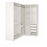 PAX corner wardrobe, white, 211/161x236 cm