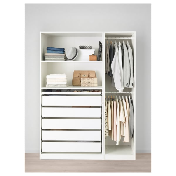 PAX wardrobe, white, 150x58x201 cm