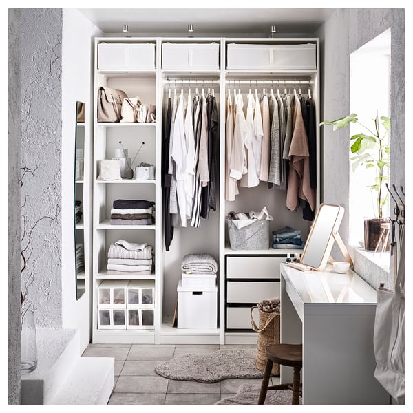 PAX wardrobe, white, 175x58x236 cm