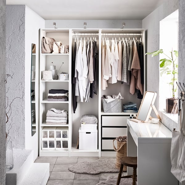 PAX wardrobe, white, 175x58x201 cm