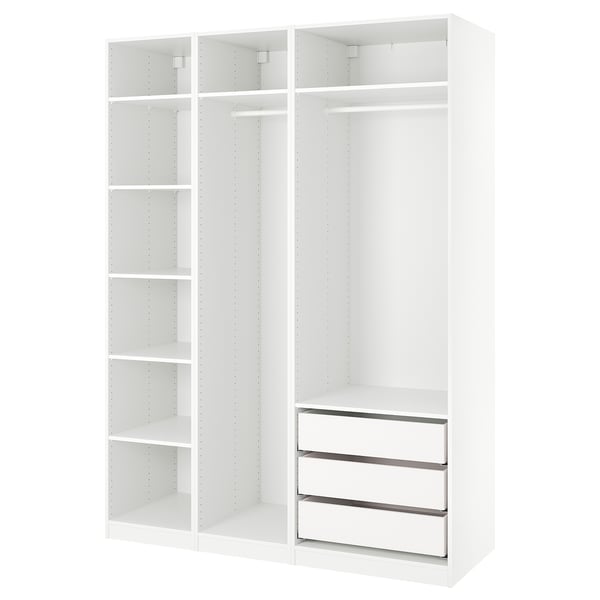 PAX wardrobe, white, 175x58x236 cm