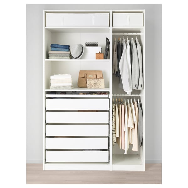PAX wardrobe, white, 150x58x236 cm