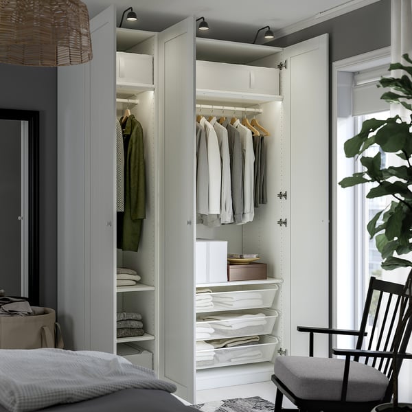 PAX / GULLABERG wardrobe combination, white/white, 150x60x236 cm