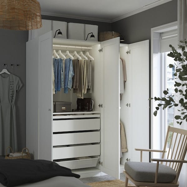 Ikea PAX / GULLABERG - Wardrobe combination, white/white,150x60x201 cm