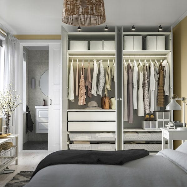 Ikea PAX / GULLABERG - Wardrobe combination, white/white,200x60x236 cm