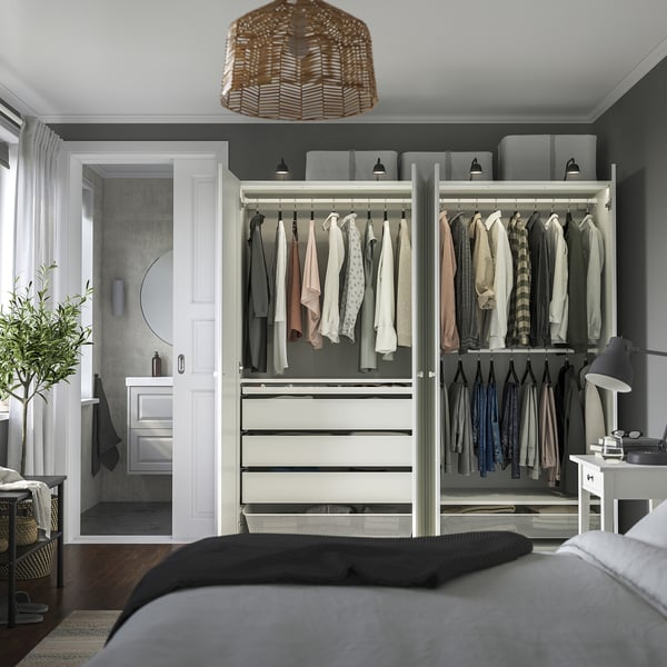 PAX / GULLABERG wardrobe combination, white/white, 200x60x201 cm