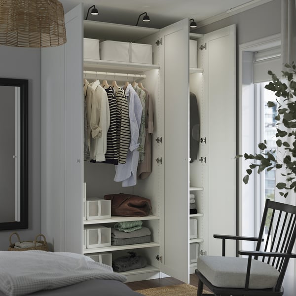 PAX / GULLABERG wardrobe combination, white/white, 150x60x236 cm