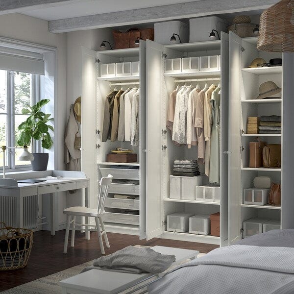 Ikea PAX / GULLABERG - Wardrobe combination, white/white,250x60x236 cm