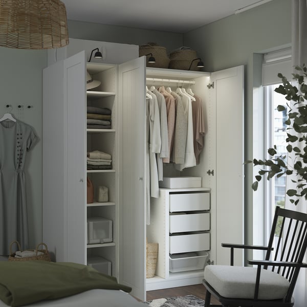 PAX / GULLABERG wardrobe combination, white/white, 150x60x201 cm