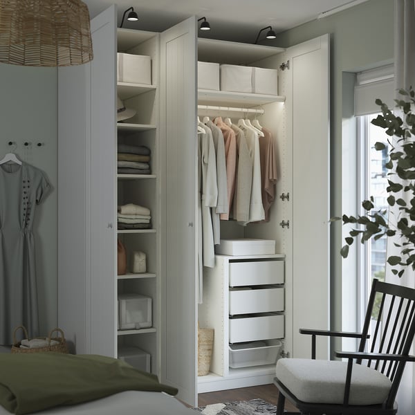 PAX / GULLABERG wardrobe combination, white/white, 150x60x236 cm
