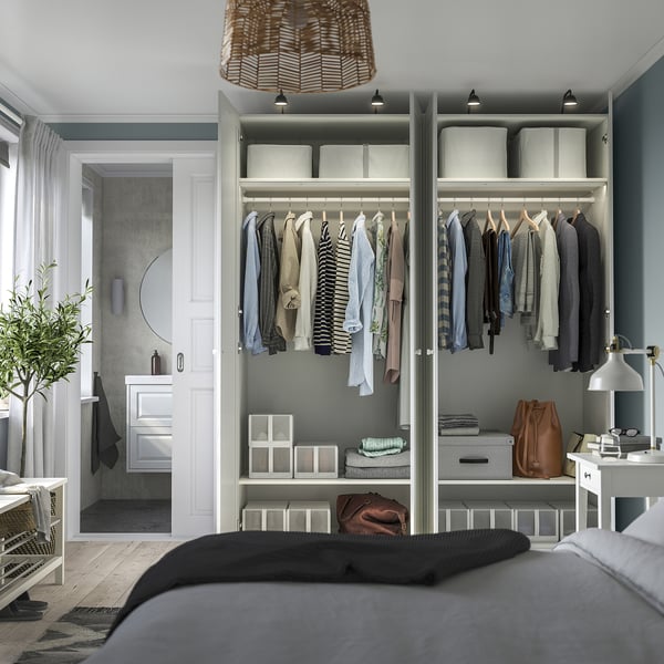 PAX / GULLABERG wardrobe combination, white/white, 200x60x236 cm