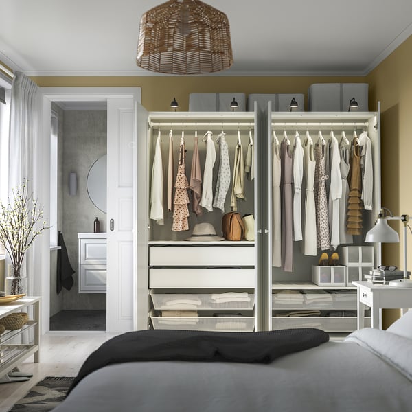 PAX / GULLABERG wardrobe combination, white/white, 200x60x201 cm