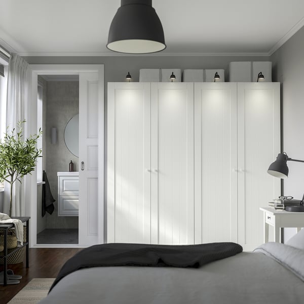 PAX / GULLABERG wardrobe combination, white/white, 200x60x201 cm