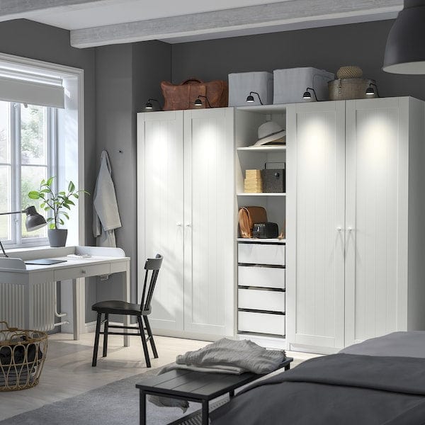 Ikea PAX / GULLABERG - Wardrobe combination, white/white,250x60x201 cm