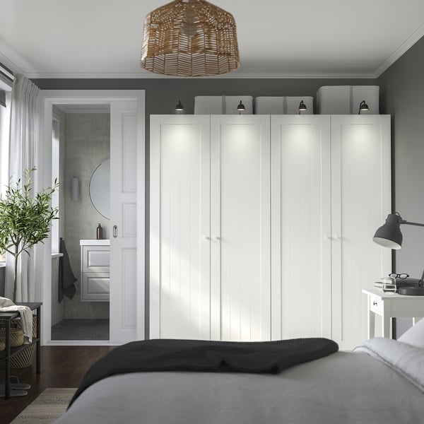 PAX / GULLABERG wardrobe combination, white/white, 200x60x201 cm