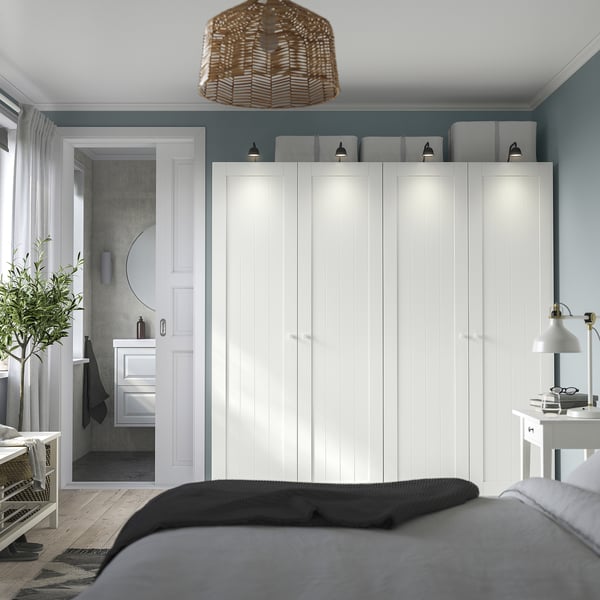 PAX / GULLABERG wardrobe combination, white/white, 200x60x201 cm