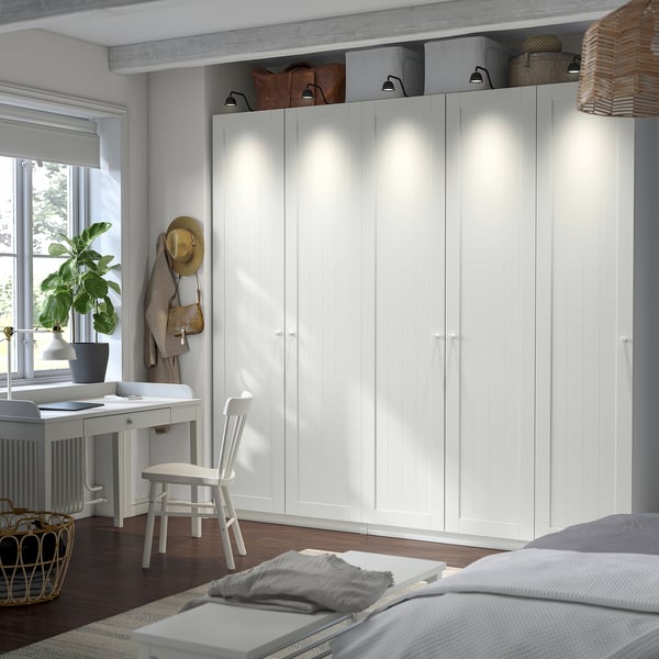 PAX / GULLABERG wardrobe combination, white/white, 250x60x236 cm