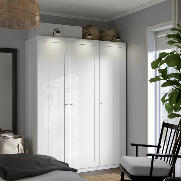 PAX / GULLABERG wardrobe combination, white/white, 150x60x201 cm