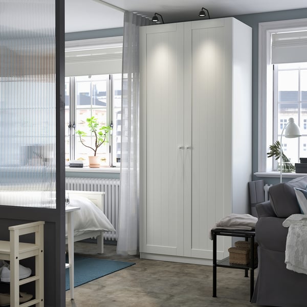 PAX / GULLABERG wardrobe combination, white/white, 100x60x236 cm