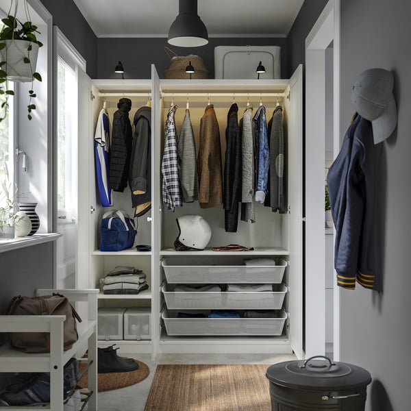 PAX / GULLABERG wardrobe combination, white/white, 150x60x201 cm