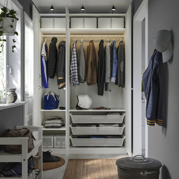 PAX / GULLABERG wardrobe combination, white/white, 150x60x236 cm