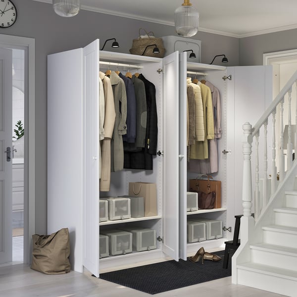 PAX / GULLABERG wardrobe combination, white/white, 200x60x201 cm