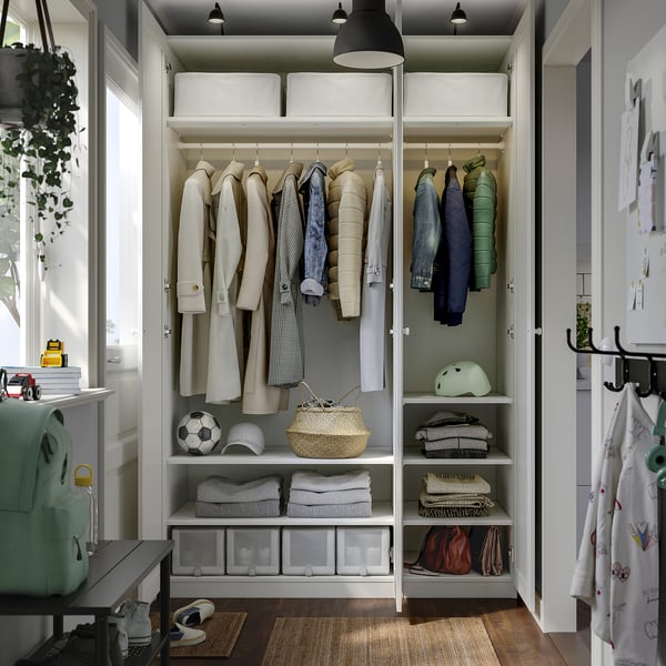 PAX / GULLABERG wardrobe combination, white/white, 150x60x236 cm