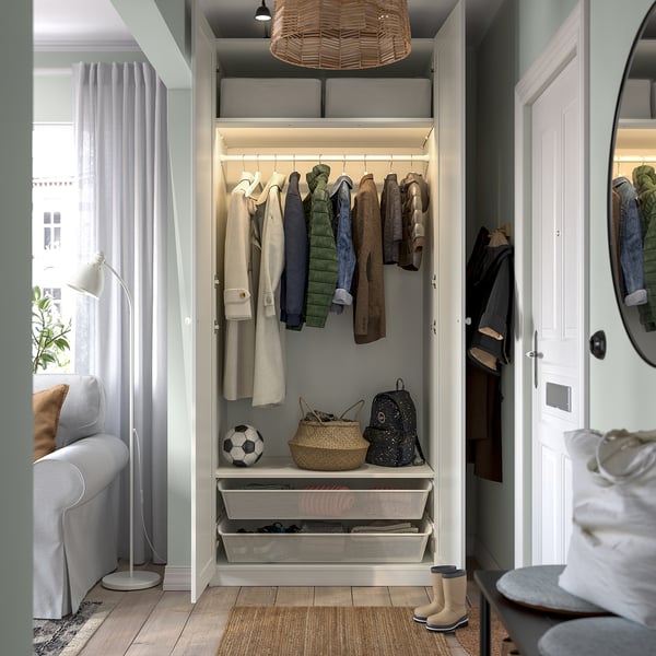 PAX / GULLABERG wardrobe combination, white/white, 100x60x236 cm