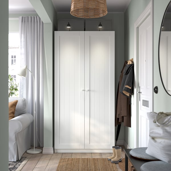 PAX / GULLABERG wardrobe combination, white/white, 100x60x201 cm