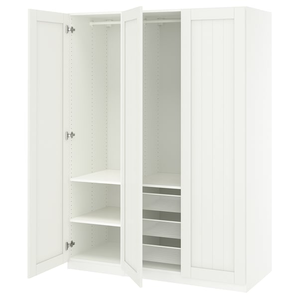 PAX / GULLABERG wardrobe combination, white/white, 150x60x201 cm