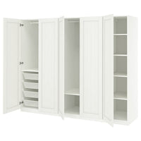 PAX / GULLABERG wardrobe combination, white/white, 250x60x201 cm