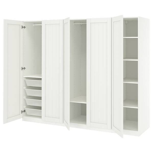 PAX / GULLABERG wardrobe combination, white/white, 250x60x201 cm