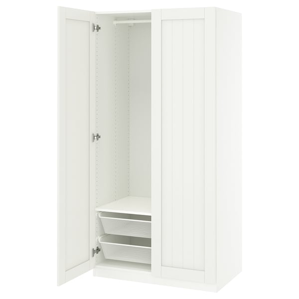 PAX / GULLABERG wardrobe combination, white/white, 100x60x201 cm