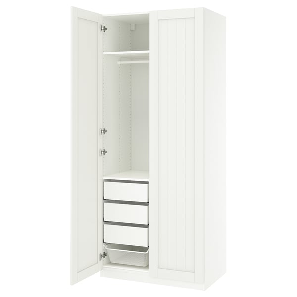 PAX / GULLABERG wardrobe combination, white/white, 100x60x236 cm